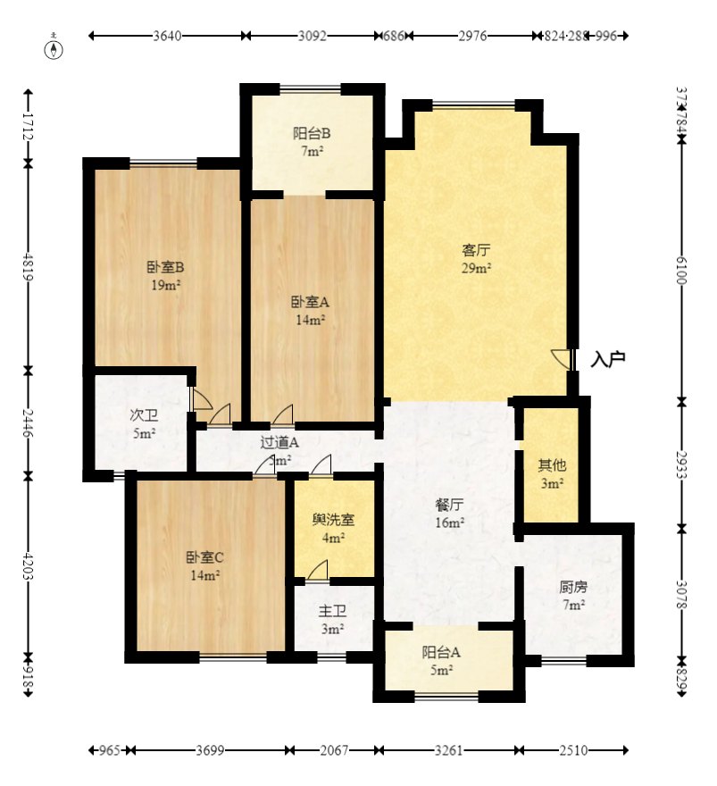 富景园  3室2厅1卫   140.00万室内图1