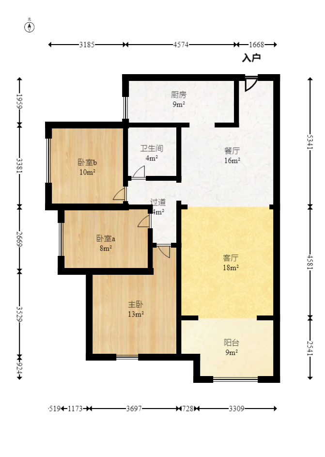 湖南报业文化城(米地亚家园) 3室2厅1卫 90.5万 湖南报业文化城(米地亚家园) 3室2厅1卫 90.5万户型图