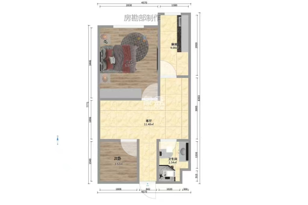 湖湾世景 2室1厅1卫 32.8万 湖湾世景 2室1厅1卫 32.8万户型图