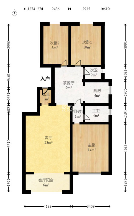金色山莊  3室2廳2衛(wèi)   109.60萬