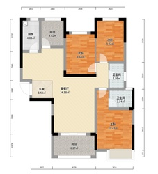 三一歌雅郡 3室2厅2卫 66.00万 三一歌雅郡 3室2厅2卫 66.00万室内图