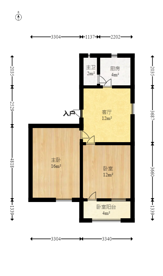 解放四村626号(长沙市三医院宿舍)  2室2厅1卫   40.50万室内图1