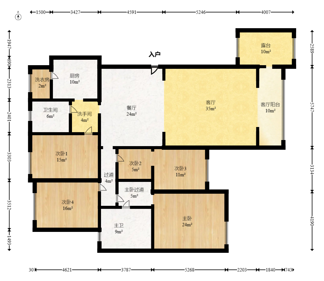 海伦春天  6室3厅3卫   190.00万室内图1