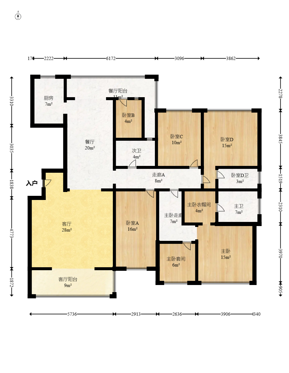 博林云栖  5室2厅2卫   288.00万室内图1