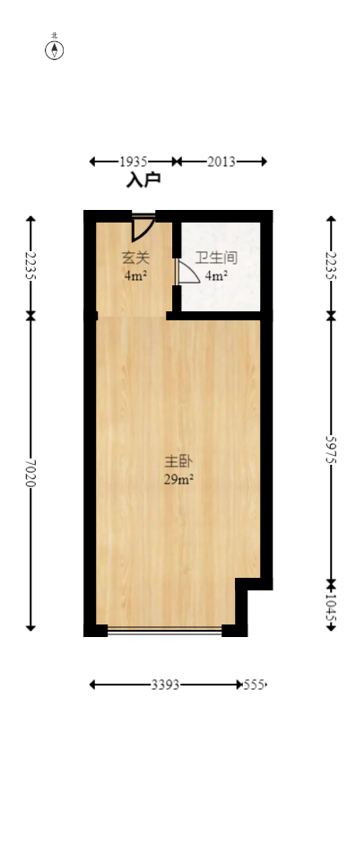 奥克斯缔壹城  1室1厅1卫   26.00万室内图1