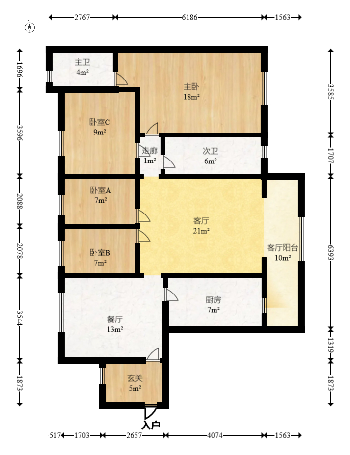 鑫远悦城（鑫远悦时代）  4室2厅2卫   125.00万室内图1