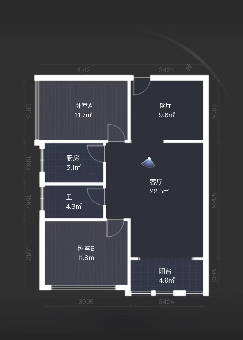 文化园三期  2室2厅1卫   43.00万