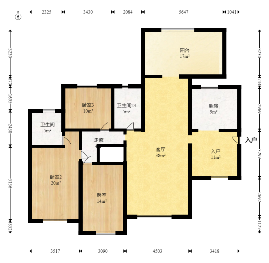 三景华御 4室2厅1卫 99.0万 三景华御 4室2厅1卫 99.0万户型图