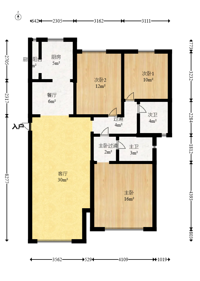 当代滨江MOMA  3室2厅2卫   139.00万室内图1