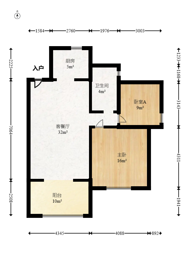 莱茵城  2室2厅1卫   82.00万室内图1