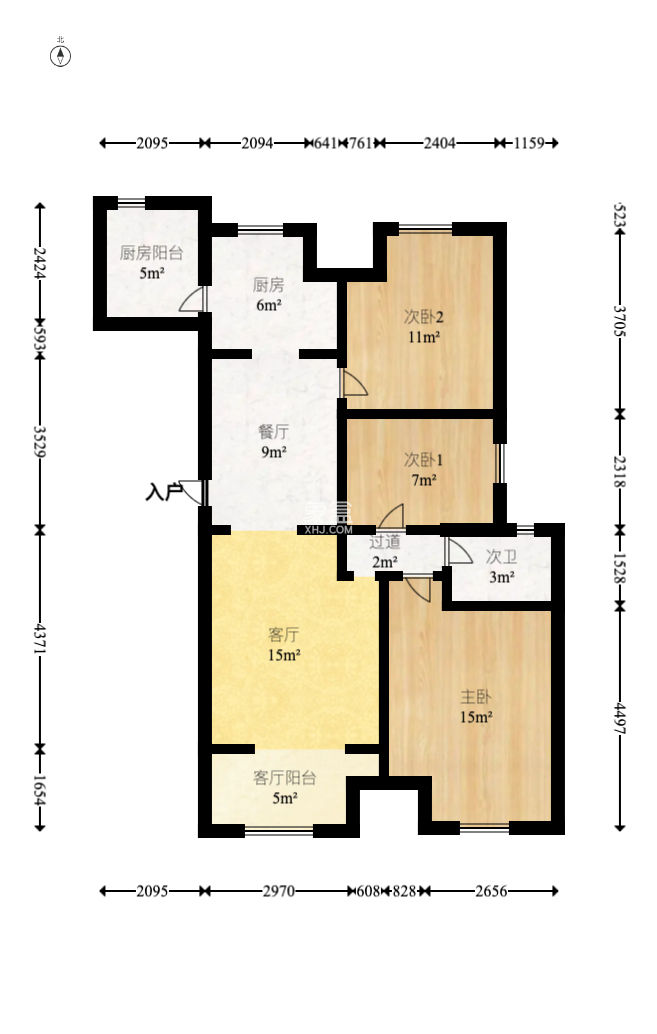 绿地中央广场  3室2厅1卫   130.00万