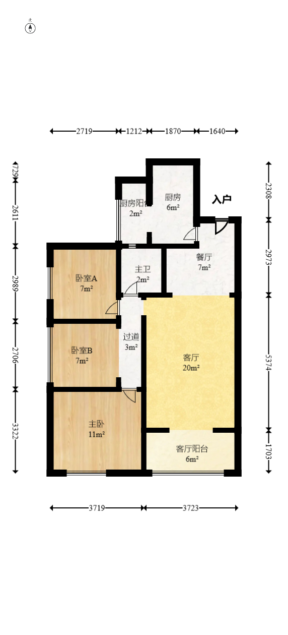 山水湾  3室1厅1卫    78.79万室内图1
