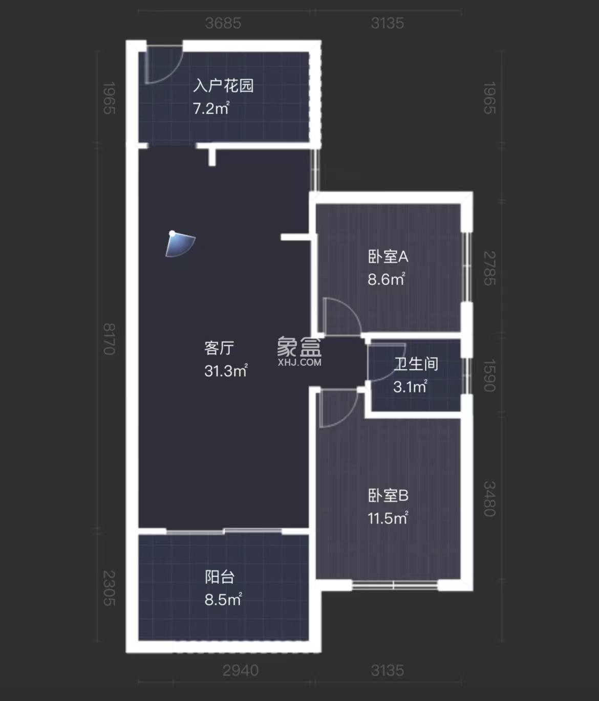 滨江花园  2室1厅1卫   48.00万室内图1