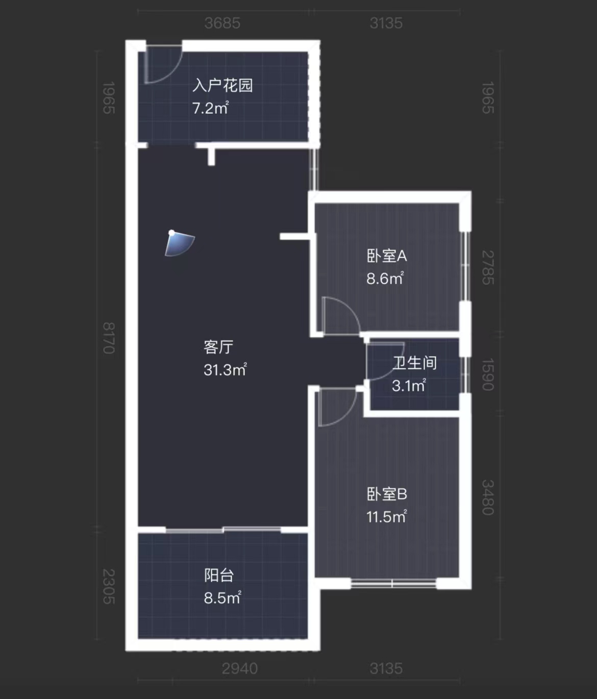 滨江花园  2室1厅1卫   39.80万