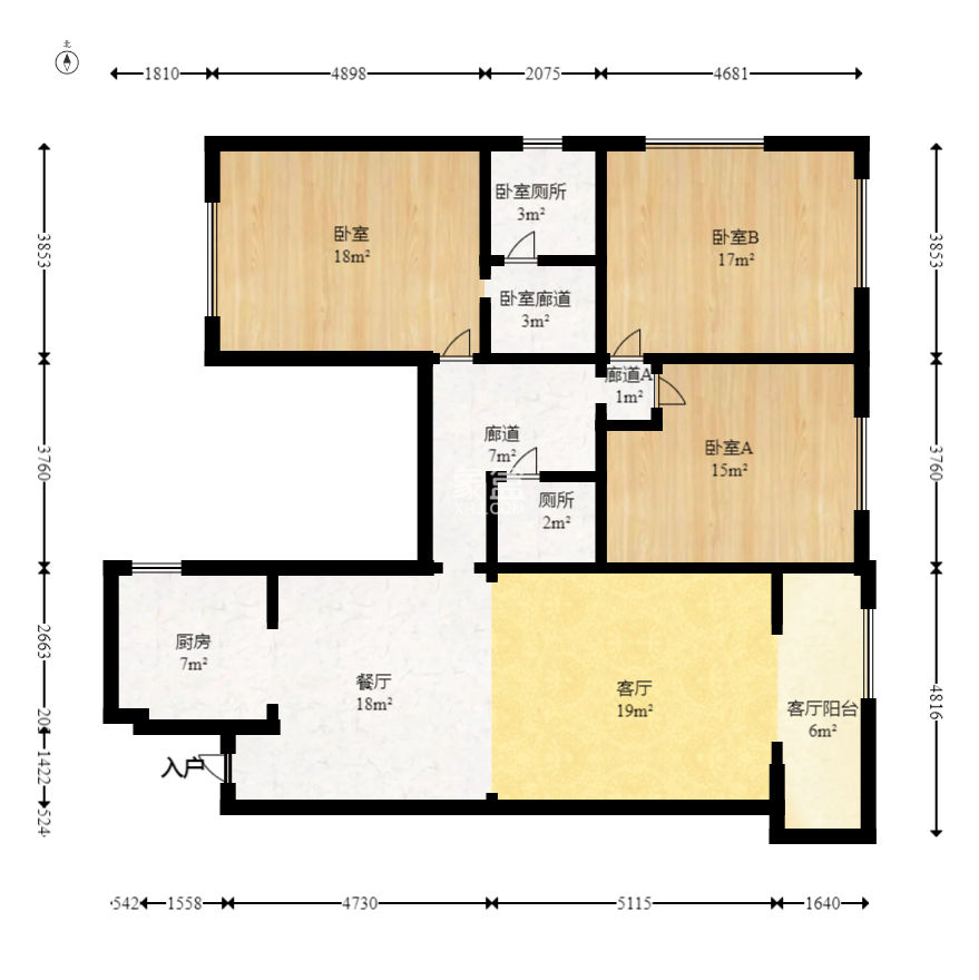 枫华府第 4室2厅1厨2卫 119.00万