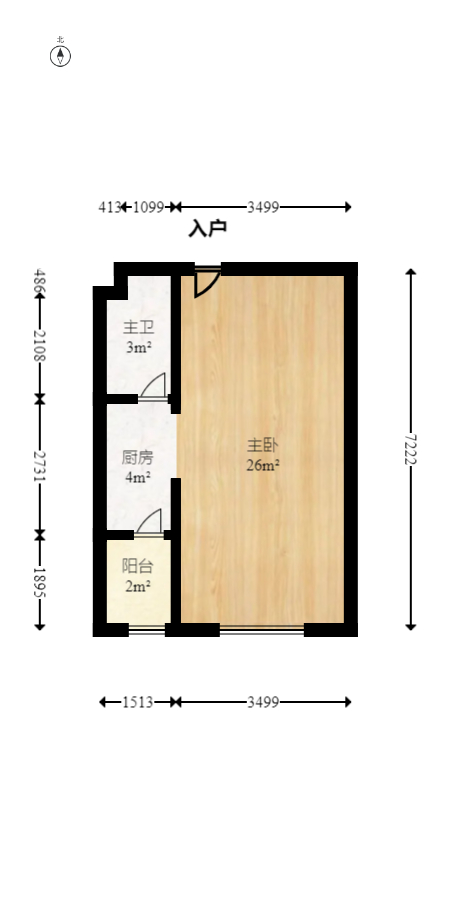 鑫远和城（一、二期）  1室1厅1卫    38.0万室内图1