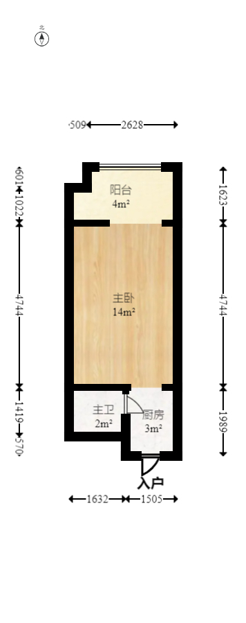 中建芙蓉嘉苑  1室1厅1卫   26.80万室内图1