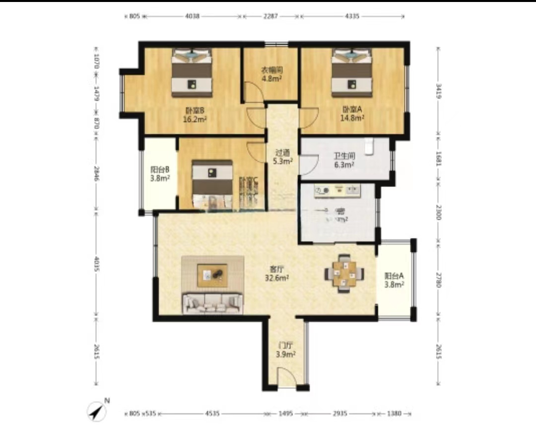 金路小区(杨柳村罗家冲) 3室2厅2卫 65.00万 金路小区(杨柳村罗家冲) 3室2厅2卫 65.00万室内图