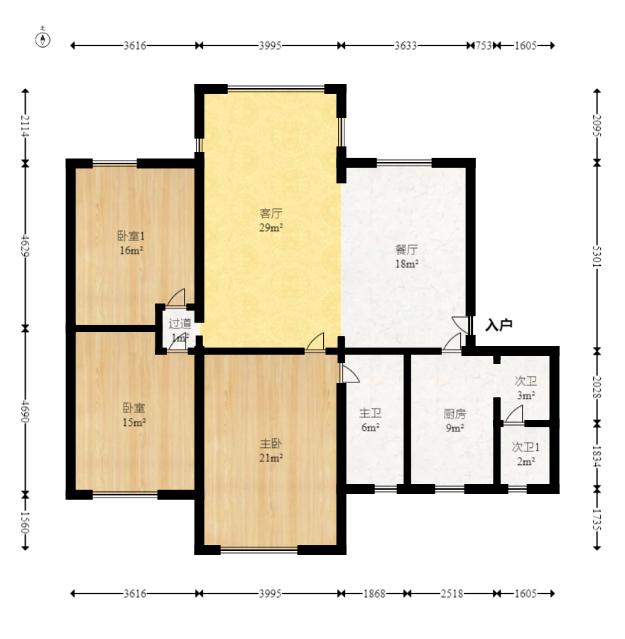 马王堆陶瓷建材新城  3室2厅1卫   88.00万室内图1