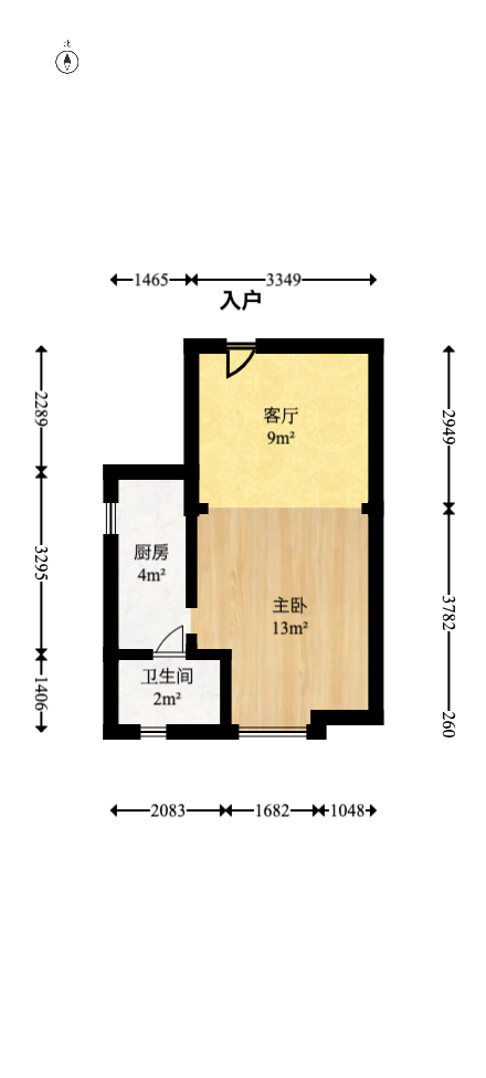 杜鹃文苑  1室1厅1卫   32.00万室内图1