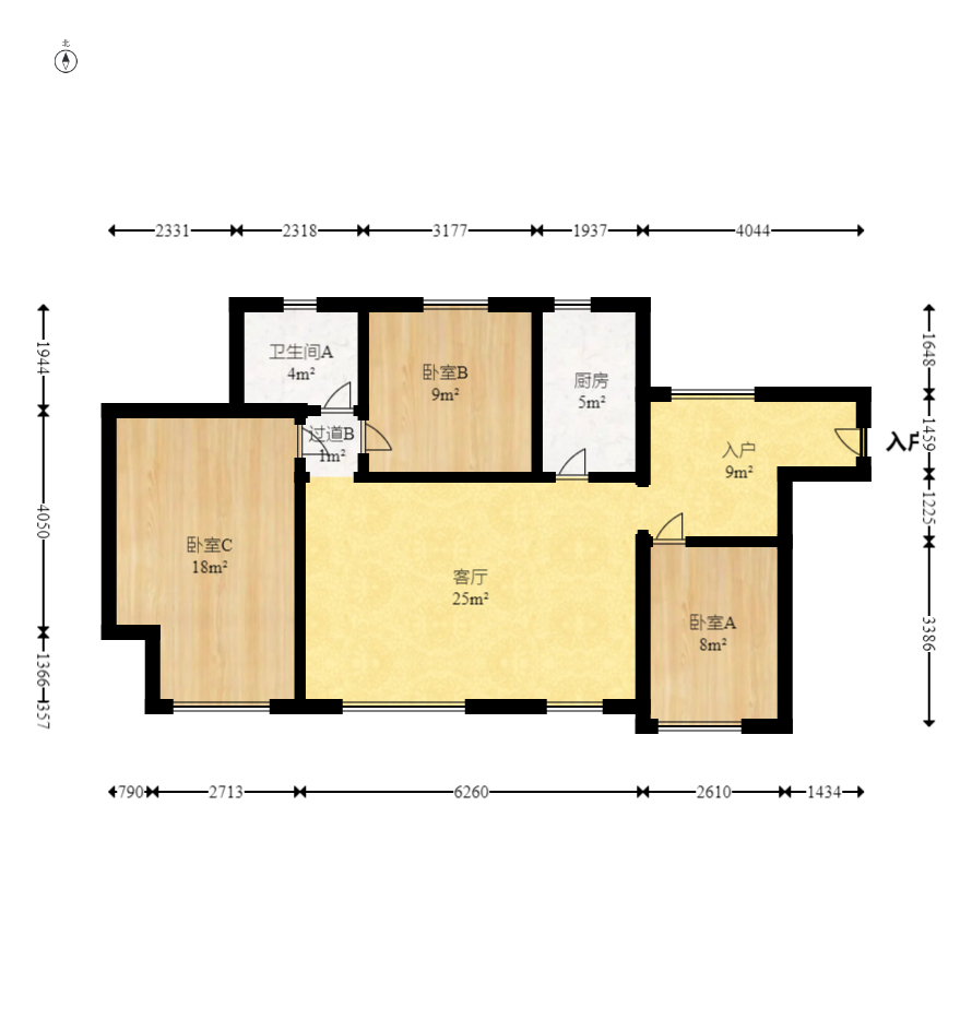 盛腾学林西岸  3室2厅1卫    70.88万 盛腾学林西岸  3室2厅1卫    70.88万户型图