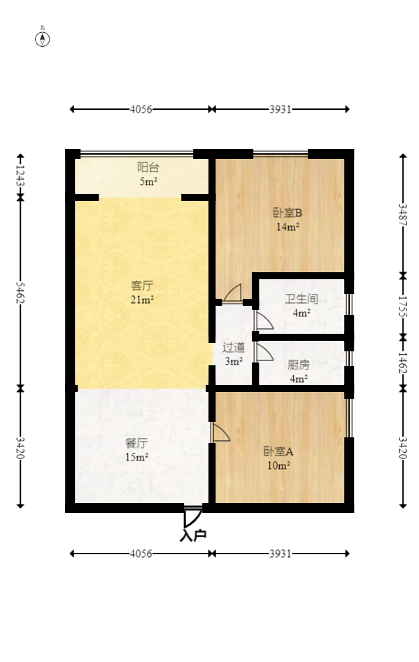 紫晶城  2室2厅1卫   60.00万室内图1
