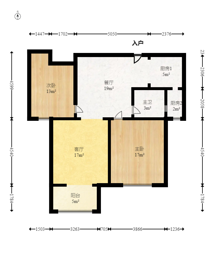 凯乐国际城  2室2厅1卫    120.0万室内图1