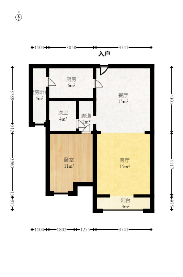 保利麓谷林语E区  4室2厅1卫   153.00万室内图1