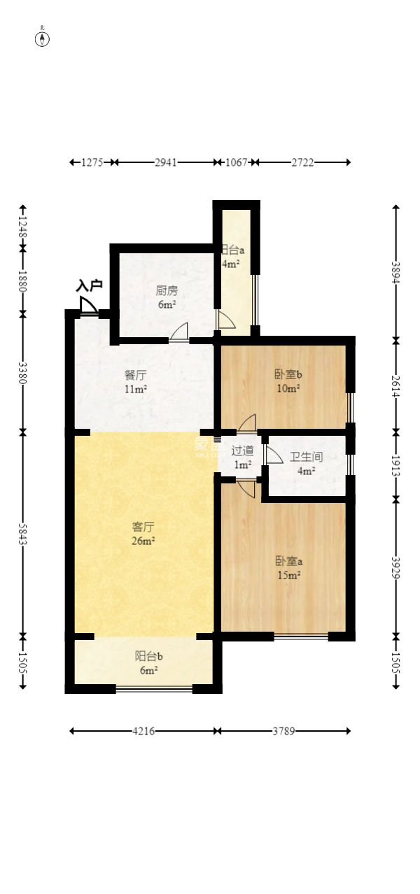 南郡明珠  2室2厅1卫   48.00万