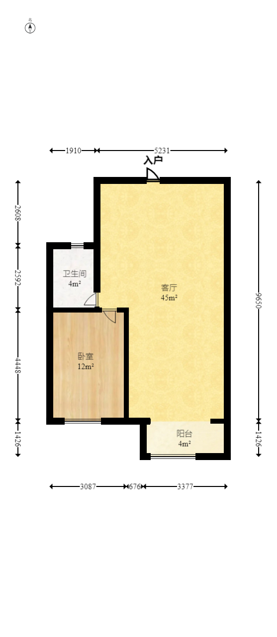 龙湖碧桂园天宸原著  3室2厅1卫   165.00万室内图1