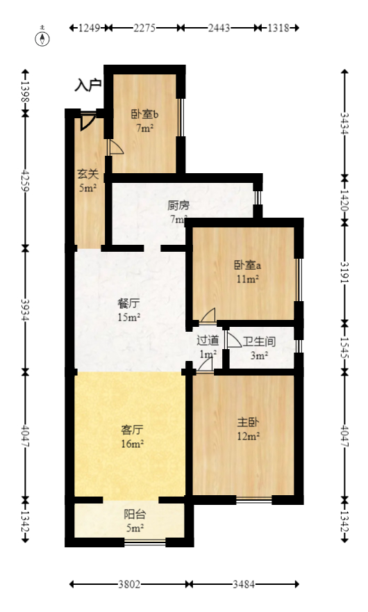 润和之悦（金泽园）  2室2厅1卫   75.30万室内图1