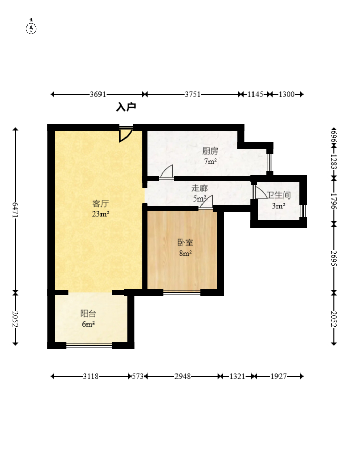 康桥长郡 2室2厅1卫 58.8万 康桥长郡 2室2厅1卫 58.8万户型图