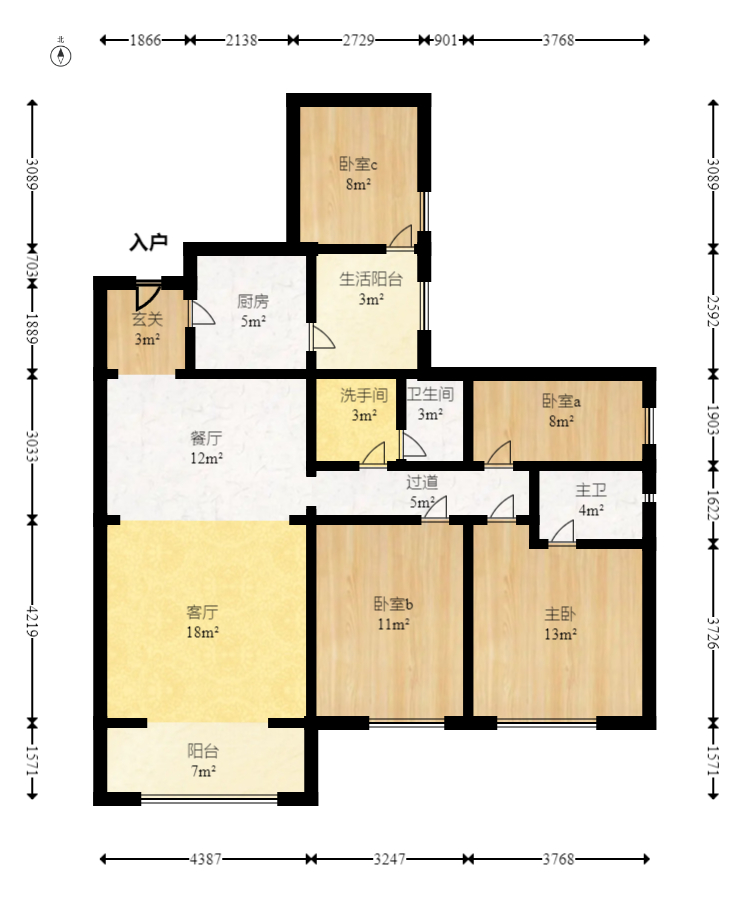 富基世纪公园  4室2厅2卫    62.5万室内图1