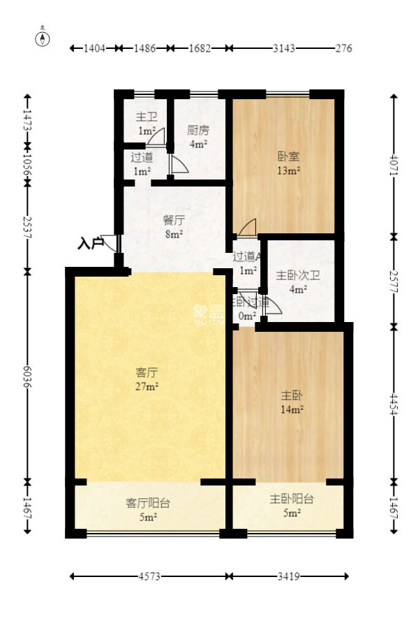 钟馗庙（园林管理局宿舍）  2室2厅1卫   68.50万