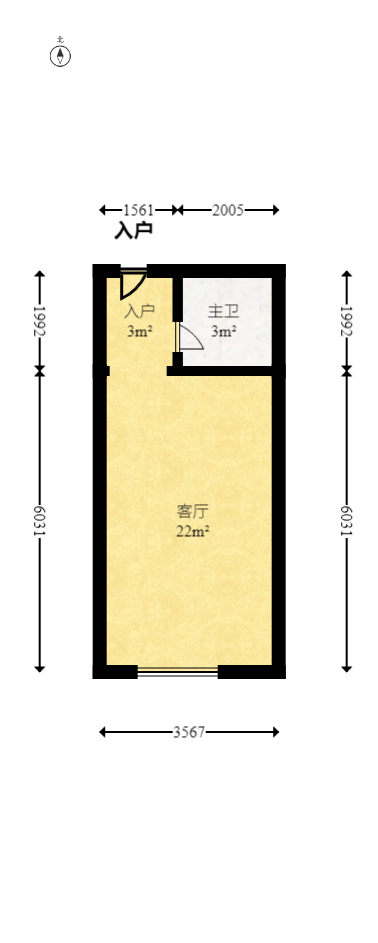 艾美潇湘  1室1厅1卫    29.86万室内图1