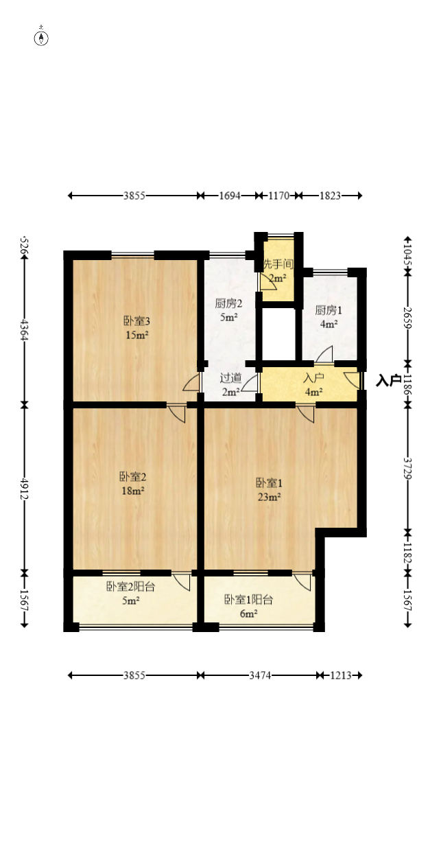 军属新村  3室1厅1卫   55.00万室内图1