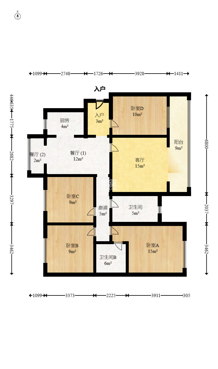 中建梅溪湖中心  4室2廳2衛(wèi)   219.60萬