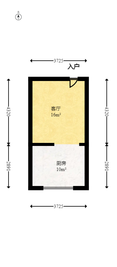 金色loft（鑫秋大厦）  2室1厅1卫   50.00万室内图1