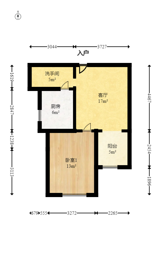 万博汇  1室1厅1卫   84.00万室内图1