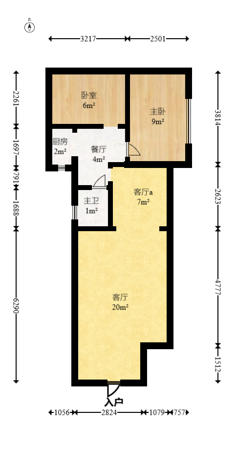 新长海广场 2室1厅1卫 49.9万 新长海广场 2室1厅1卫 49.9万户型图