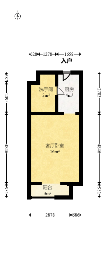 保利麓谷林语I区  1室1厅1卫   30.00万室内图1