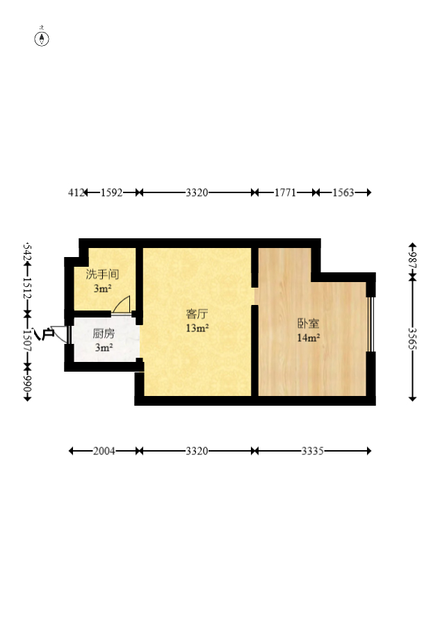 五峰国际  1室1厅1卫   26.20万室内图1
