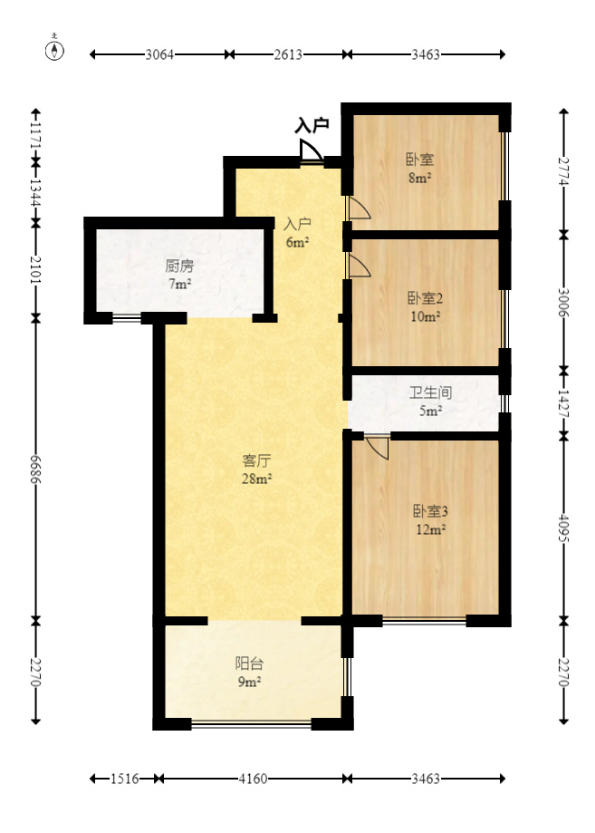 中交中央公园D4区  3室2厅1卫   119.60万室内图1
