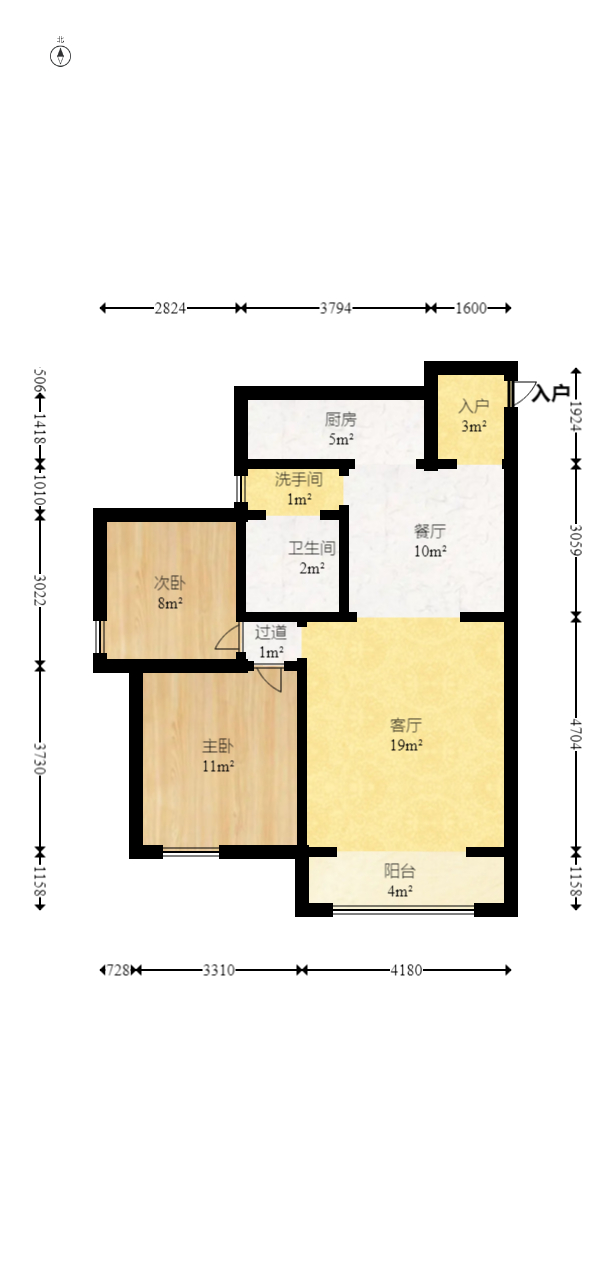 蓝山郡 2室2厅1卫 56.0万 蓝山郡 2室2厅1卫 56.0万户型图