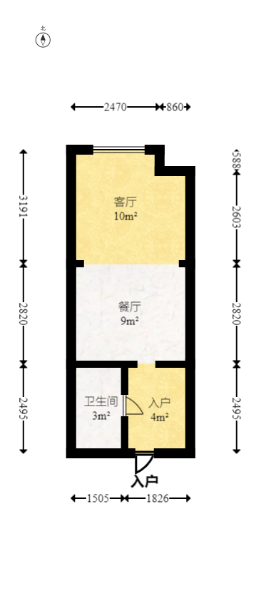 新城悦隽  2室1厅1卫   27.20万室内图1