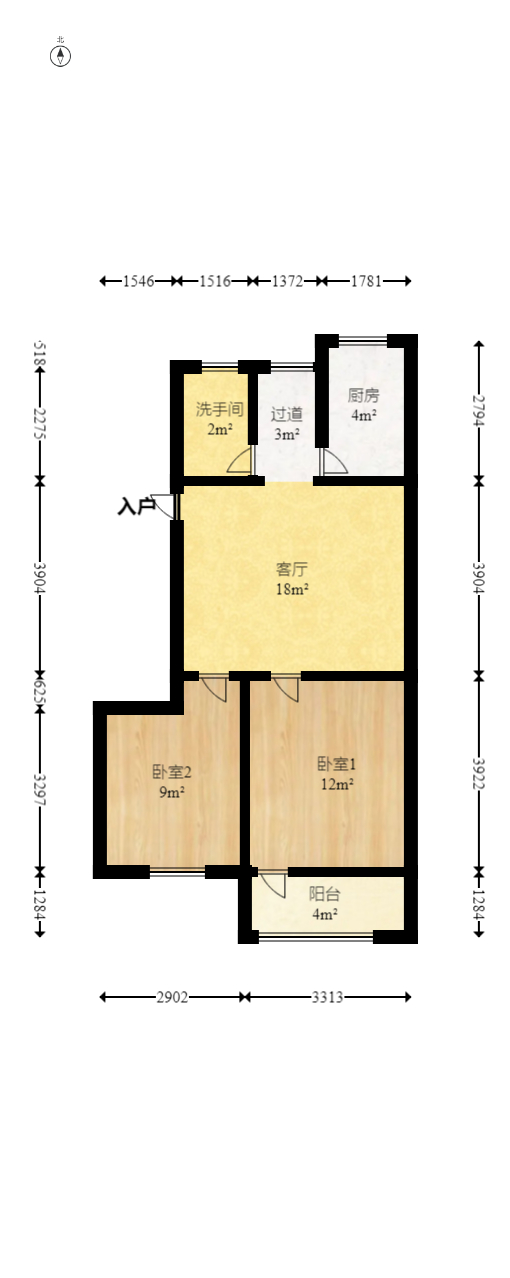 天心丽城  2室1厅1卫   49.90万室内图1
