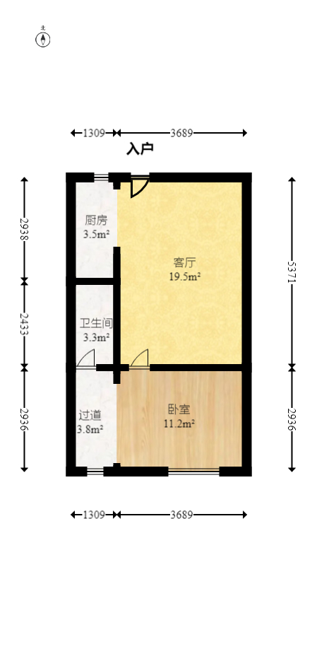 望城文源商贸城  1室1厅1卫   30.00万室内图1