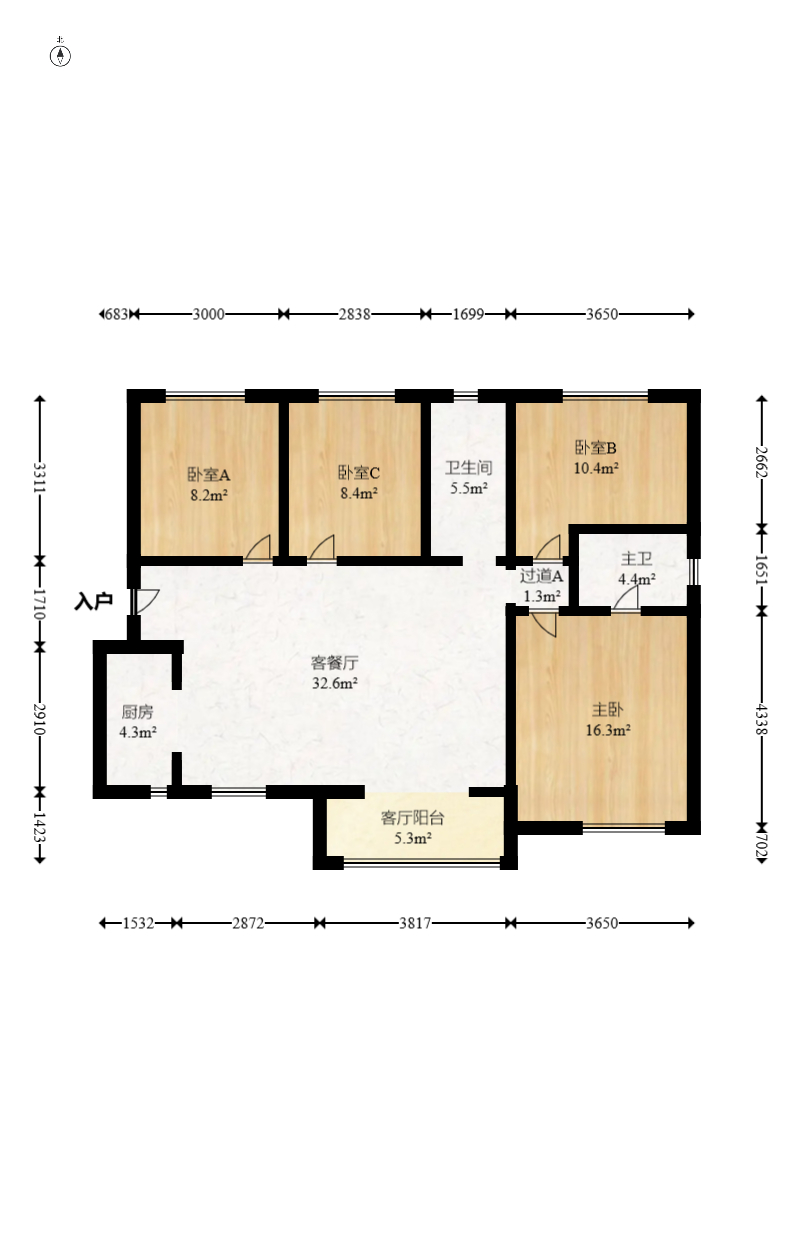 金科世界城  4室2厅2卫    95.0万 金科世界城  4室2厅2卫    95.0万户型图