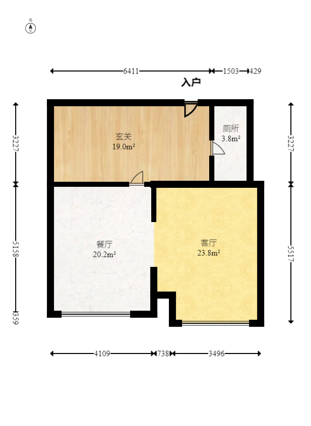 洋湖时代  1室1厅1卫   35.00万室内图1