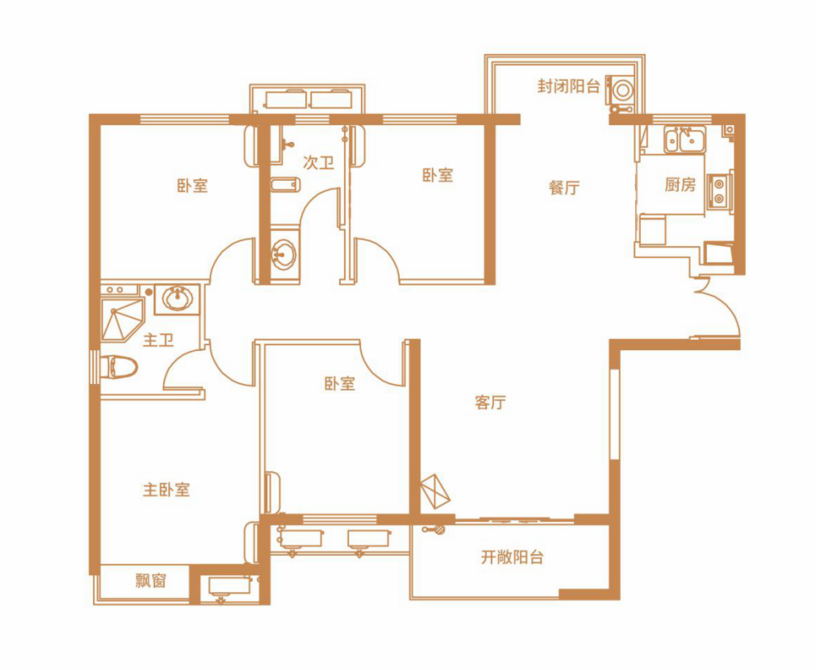 中建玥熙台  4室2厅2卫   90.00万